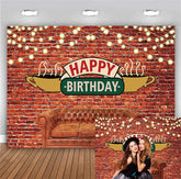 Lofaris Happy Birthday Bircks Friends Sofa Theme Backdrop
