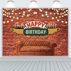 Lofaris Happy Birthday Bircks Friends Sofa Theme Backdrop