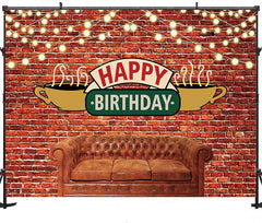 Lofaris Happy Birthday Bircks Friends Sofa Theme Backdrop