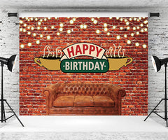 Lofaris Happy Birthday Bircks Friends Sofa Theme Backdrop