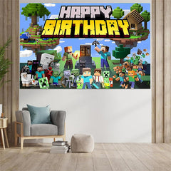 Lofaris Game for Boy Happy Birthday Theme Backdrop