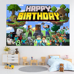 Lofaris Game for Boy Happy Birthday Theme Backdrop