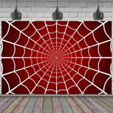 Lofaris Red Spider Web Theme Birthday Backdrop Decor