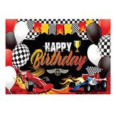 Lofaris Red Race Car Birthday Backdrop for Boy