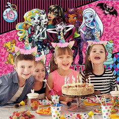 Lofaris Monster H Party Theme Happy Birthday Backdrop