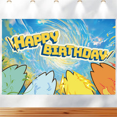 Lofaris Cartoon Blue Theme Birthday Backdrop for Party