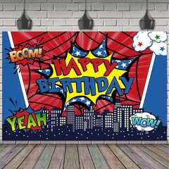 Lofaris City Night Super Birthday Party Backdrop
