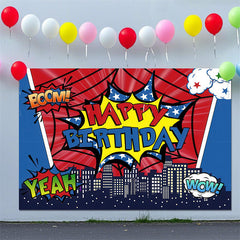 Lofaris City Night Super Birthday Party Backdrop