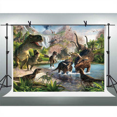 Lofaris Dinosaur Jurassic Birthday Backdrop Party for Boy