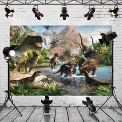 Lofaris Dinosaur Jurassic Birthday Backdrop Party for Boy