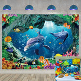 Lofaris Underwater Diving Sea Ocean Birthday Backdrop for Boy