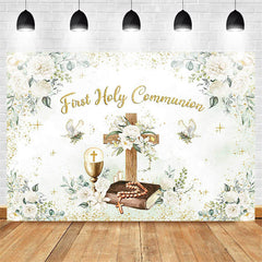 Lofaris Green First Holy Communion Backdrop Backdrop