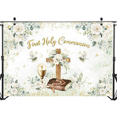 Lofaris Green First Holy Communion Backdrop Backdrop