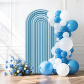 Lofaris Blue Stripes Birthday Arch Fabric Backdrop for Party