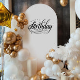Lofaris Happy Birthday Party White Arch Backdrop Cover
