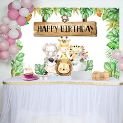 Lofaris Jungle Animals Wild One Safari First Birthday Party Backdrop