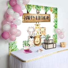 Lofaris Jungle Animals Wild One Safari First Birthday Party Backdrop