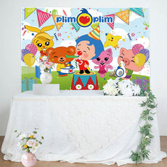 Lofaris Plim Kids Birthday Cartoon Rainbow Backdrop