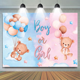 Lofaris Pink Or Blue Bear Gender Reveal Backdrop