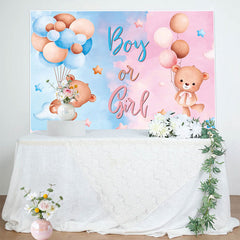 Lofaris Pink Or Blue Bear Gender Reveal Backdrop