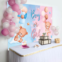 Lofaris Pink Or Blue Bear Gender Reveal Backdrop