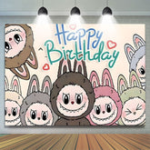 Lofaris Cute Doll Cartoon Happy Birthday Party Backdrop for Kids