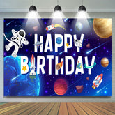 Lofaris Outer Space Planet Happy Birthday Backdrop