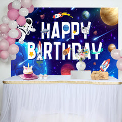 Lofaris Outer Space Planet Happy Birthday Backdrop