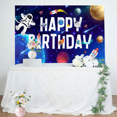 Lofaris Outer Space Planet Happy Birthday Backdrop