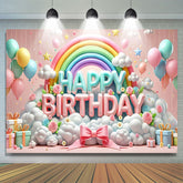 Lofaris Happy Birthday Sweet Balloons Rainbow Backdrop