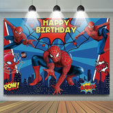 Lofaris Blue Spiderman Birthday Party Backdrop for Boy