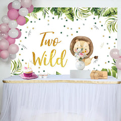 Lofaris Two Wild Tropical Jungle Safari Birthday Backdrop