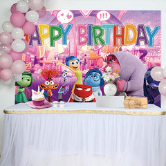 Lofaris Cartoon Inside Happy Birthday Party Backdrop