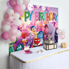 Lofaris Cartoon Inside Happy Birthday Party Backdrop