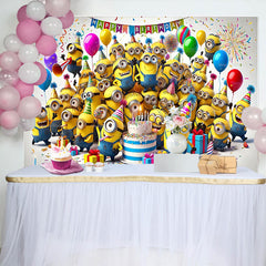Lofaris Cute Cartoon Birthday Party Backdrop for Kids