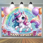 Lofaris Unicorn Theme Girl Birthday Party Backdrop