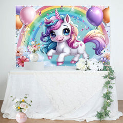 Lofaris Unicorn Theme Girl Birthday Party Backdrop