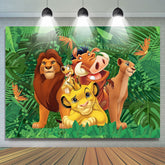 Lofaris Tropical Jungle Lion Happy Boy Birthday Backdrop