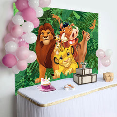 Lofaris Tropical Jungle Lion Happy Boy Birthday Backdrop