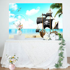 Lofaris Pirate Old Treasure World Map Birthday Backdrop