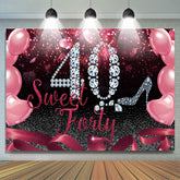 Lofaris 40th Birthday Rose Pink Party Backdrop for Women