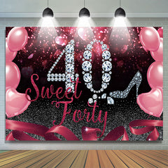 Lofaris 40th Birthday Rose Pink Party Backdrop for Women