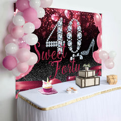 Lofaris 40th Birthday Rose Pink Party Backdrop for Women
