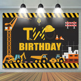 Lofaris Under Construction Two Birthday Backdrop for Boy