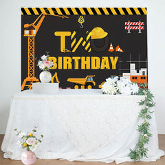 Lofaris Under Construction Two Birthday Backdrop for Boy
