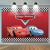 Lofaris Cars Race Happy Birthday Boy Party Backdrop