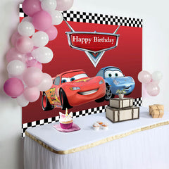 Lofaris Cars Race Happy Birthday Boy Party Backdrop