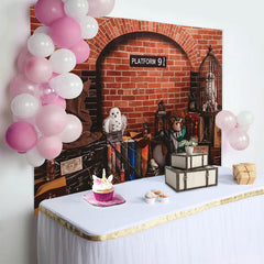 Lofaris Wizard Brick Wall Magic Party Backdrop