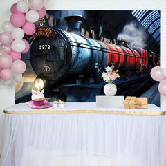 Lofaris Magic Academy Train Theme Party Backdrop