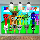 Lofaris Incredibox Colorful Birthday Game Backdrop